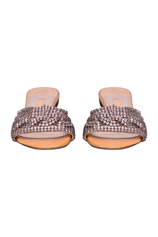 Gina Swarovski Golden Crystal Sandals