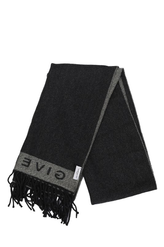 Givenchy Logo Embossed Dark Grey Scarf