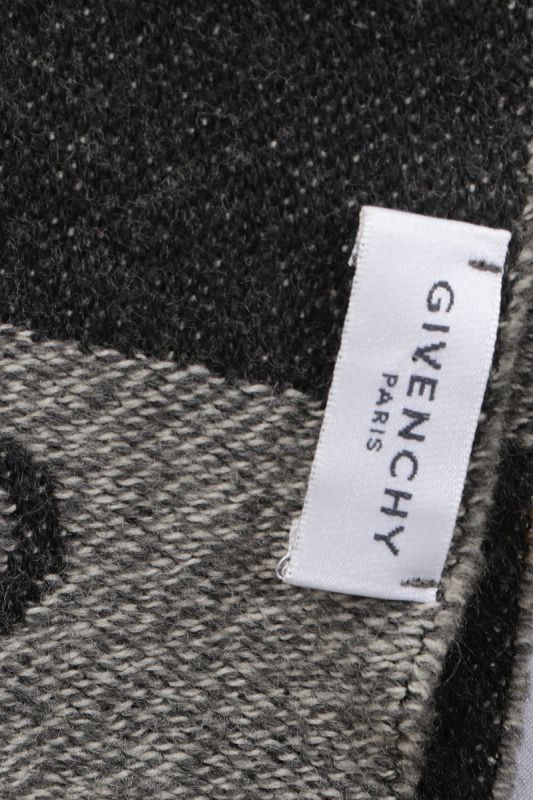 Givenchy Logo Embossed Dark Grey Scarf