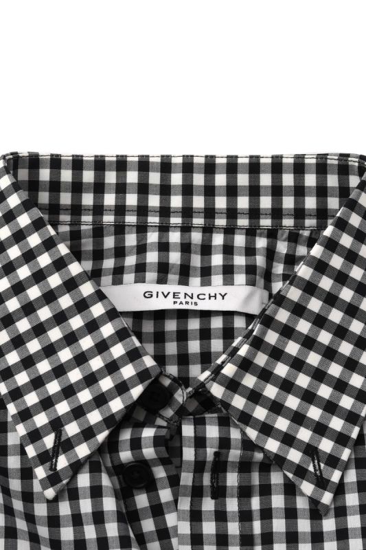 Givenchy Size M Black & White Check Collar Shirt