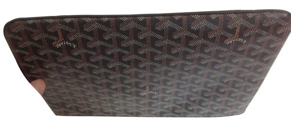 GOYARD BLACK GOYARDINE COATED CANVAS SENAT POUCH CLUTCH MM