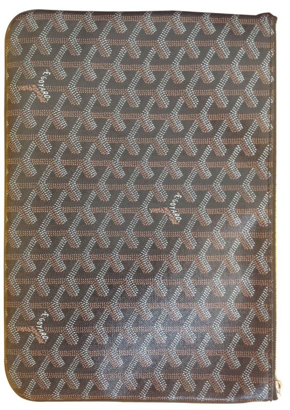 GOYARD BLACK GOYARDINE COATED CANVAS SENAT POUCH CLUTCH MM