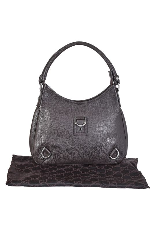 GUCCI PEBBLED ABBEY D RING SHOULDER BAG