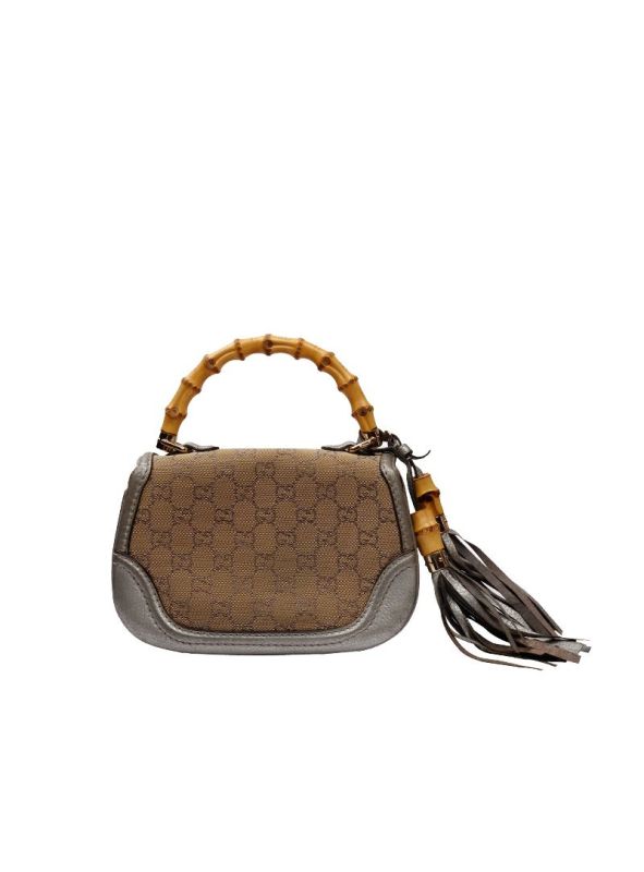 GUCCI BAMBOO MONOGRAM TOP HANDLE BAG