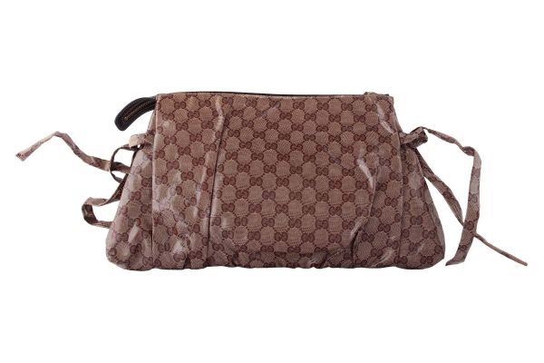 GUCCI BEIGE/EBONY GG CRYSTAL HYSTERIA CLUTCH