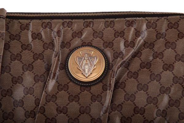 GUCCI BEIGE/EBONY GG CRYSTAL HYSTERIA CLUTCH