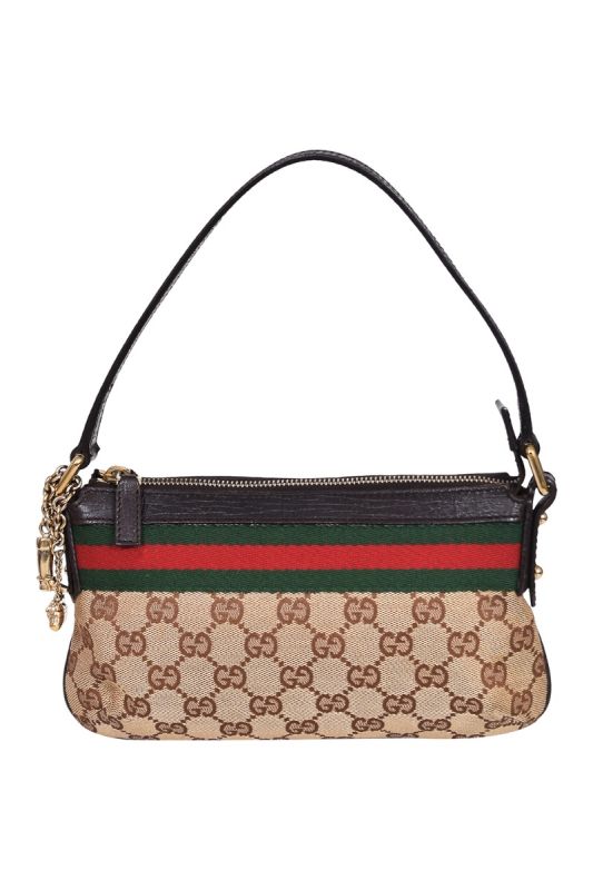 Gucci Beige/ebony GG Canvas Jolicoeur Web Pochette