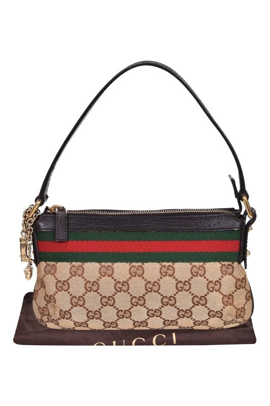 Gucci Beige/ebony GG Canvas Jolicoeur Web Pochette