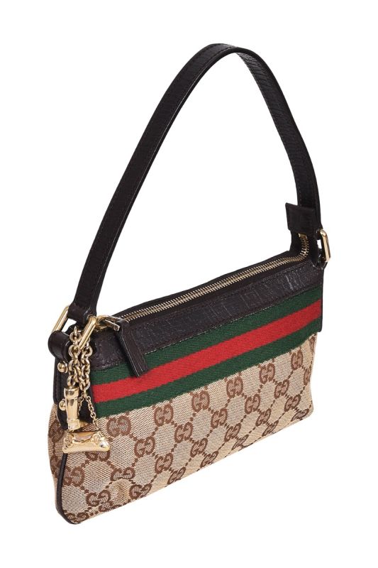 Gucci Beige/ebony GG Canvas Jolicoeur Web Pochette