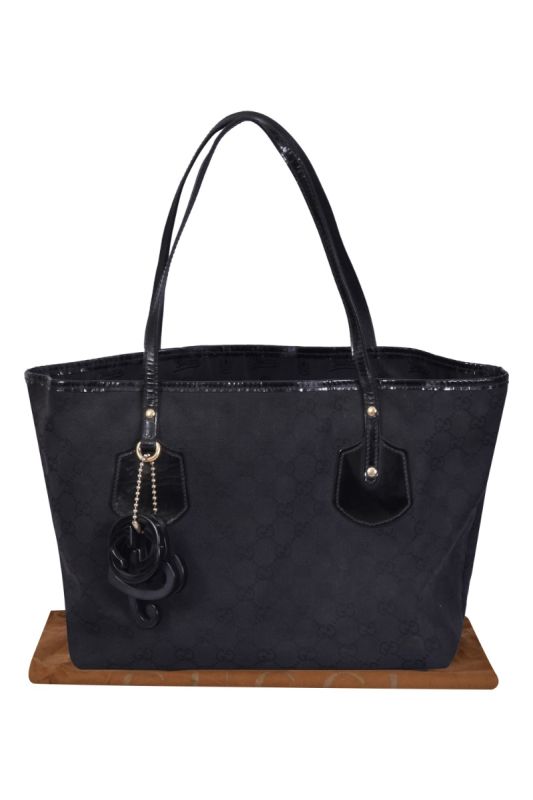 Gucci Black GG Canvas Tote Bag