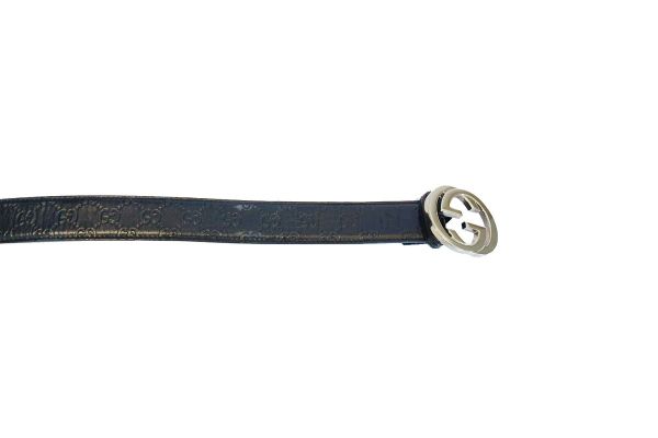 GUCCI BLACK GG INTERLOCK BELT RT43-10