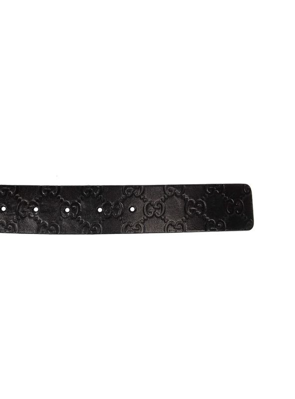 GUCCI BLACK GUCCI GUCCISSIMA GG INTERLOCK BELT