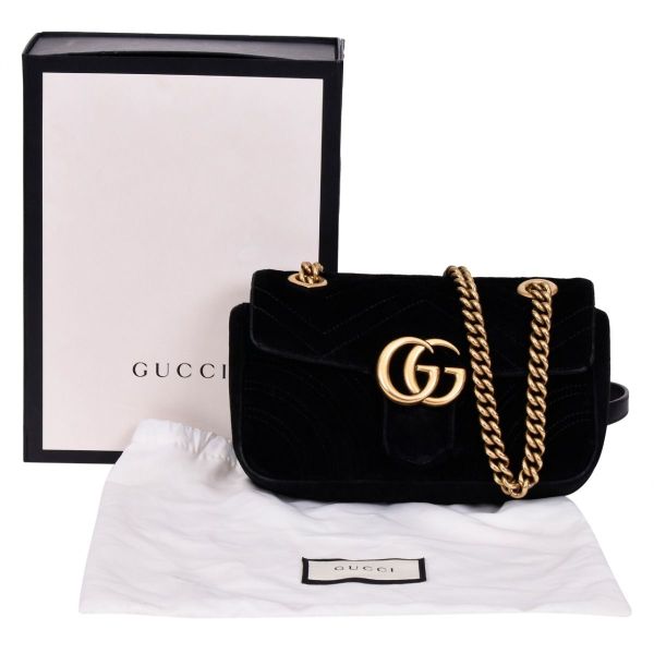 GUCCI BLACK MINI VELVET MARMONT