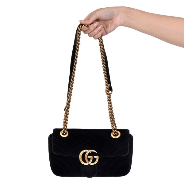 GUCCI BLACK MINI VELVET MARMONT