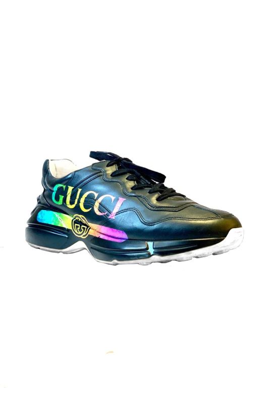 GUCCI BLACK RYTHON LOGO SNEAKERS