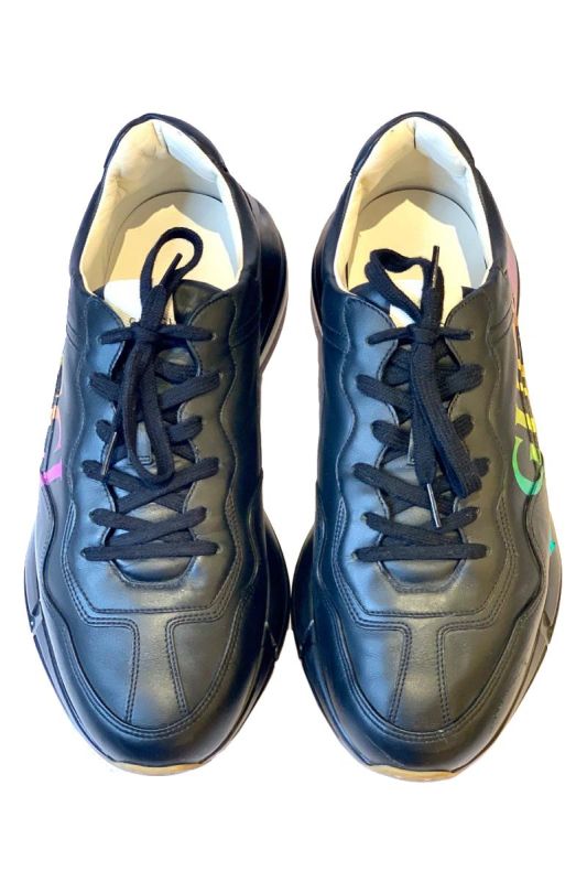 GUCCI BLACK RYTHON LOGO SNEAKERS
