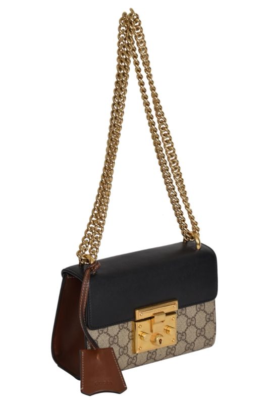 Gucci Black/Beige Padlock Shoulder Bag