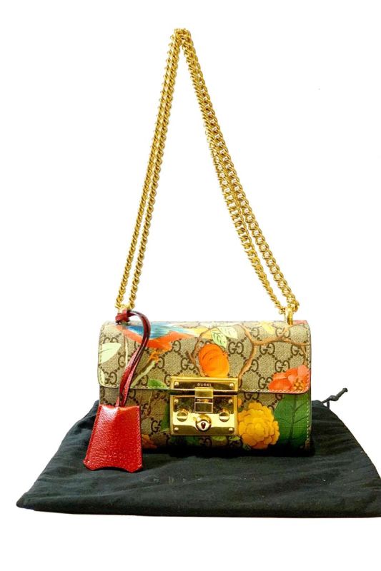 GUCCI BLOOMS GG SUPREME PADLOCK SHOULDER BAG