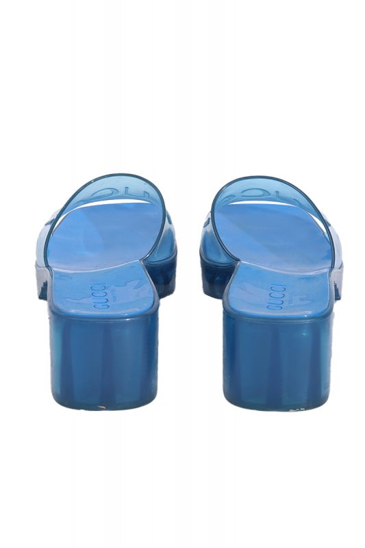 GUCCI BLUE CLEAT SOLE PLATFORM SANDALS