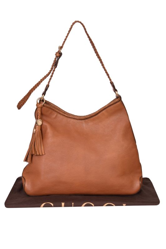 Gucci Braided Tan Hobo Bag