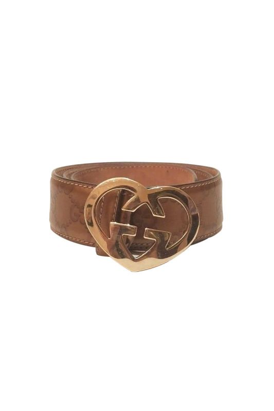 GUCCI BROWN GG HEART BELT