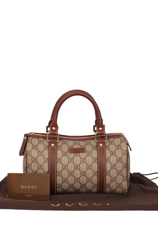 Gucci Brown GG Supreme Boston Bag