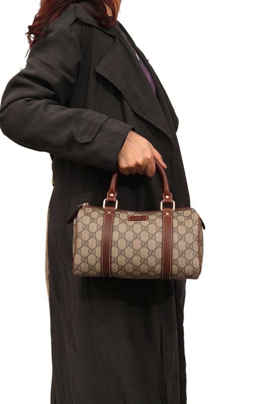 Gucci Brown GG Supreme Boston Bag