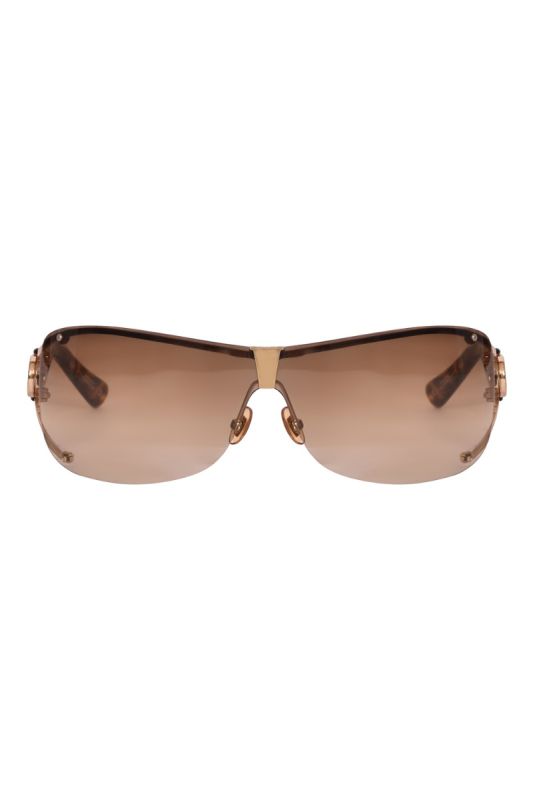 Gucci Brown Oversized Shield Sunglasses
