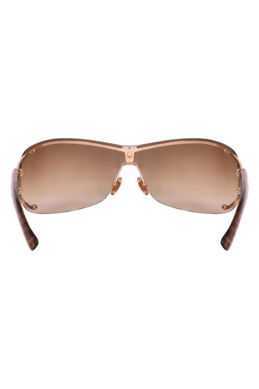 Gucci Brown Oversized Shield Sunglasses