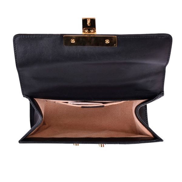 GUCCI CALFSKIN GG SUPREME MONOGRAM PADLOCK BAG