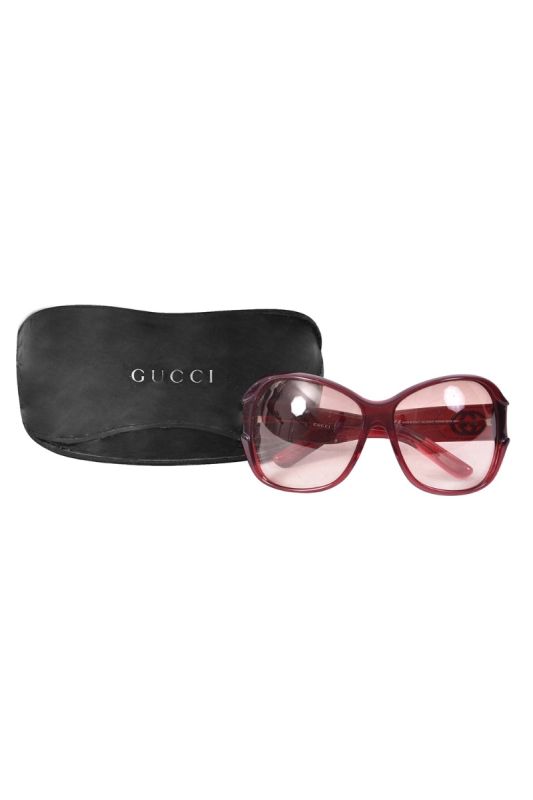 Gucci Deep Red Oversized Hysteria Sunglasses