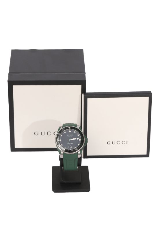 Gucci Dive YA136310 40MM Black Dive Green Rubber Watch