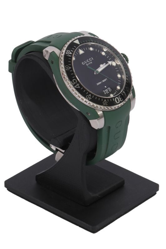 Gucci Dive YA136310 40MM Black Dive Green Rubber Watch