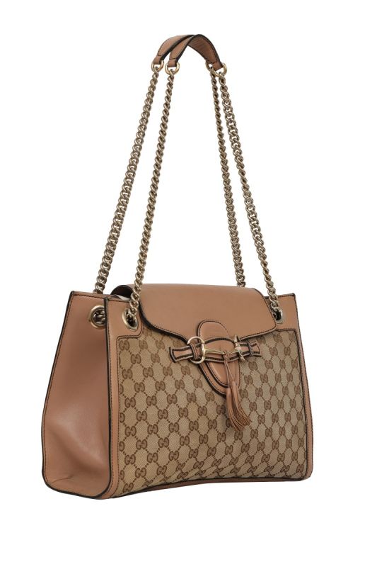Gucci Large Emily GG Canvas Shoulder Bag