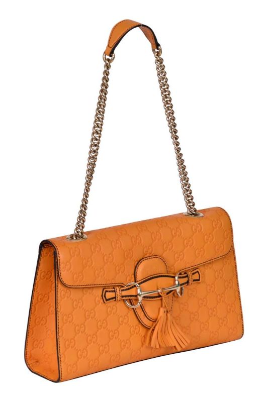 Gucci Emily Guccissima Medium Leather Chain Shoulder Bag`