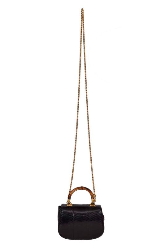 Gucci Exotic Leather Mini Bamboo Top Handle Bag