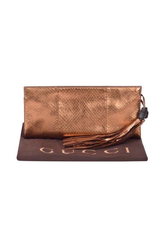 Gucci Exotic Python Leather Clutch