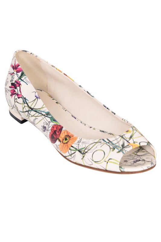 Gucci Floral Open Toe Flats