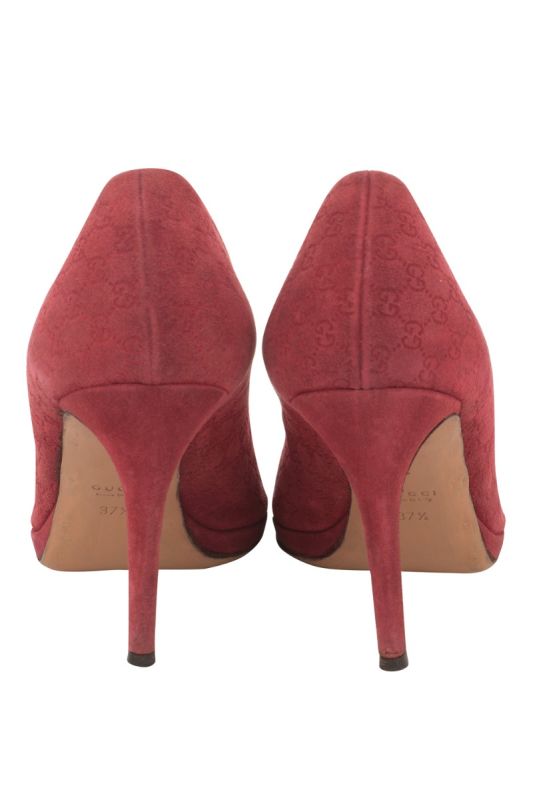 GUCCI FUCHSIA MICRO GUCCISSIMA SUEDE HROSEBIT PEEPTOES