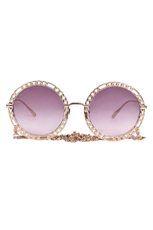 Gucci GG113S 002 Golden Chain Link Sunglasses