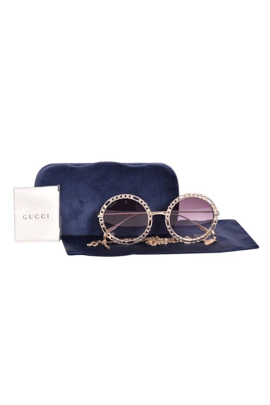 Gucci GG113S 002 Golden Chain Link Sunglasses