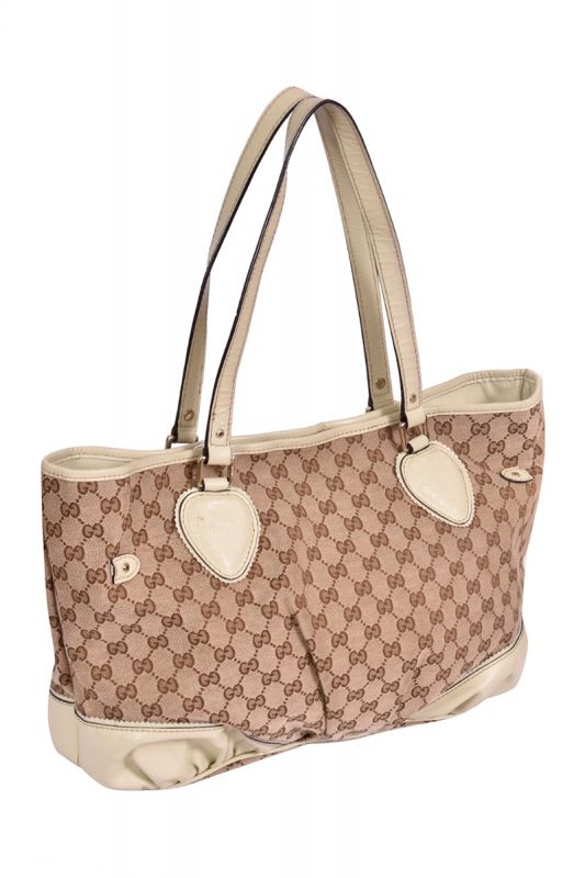 Gucci GG Beige Canvas Vintage Tote Bag