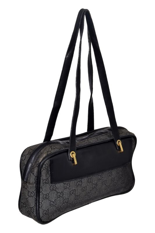GucciGG Black Canvas Handbag