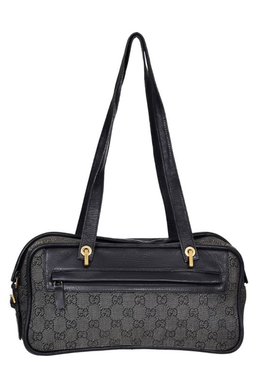 GucciGG Black Canvas Handbag