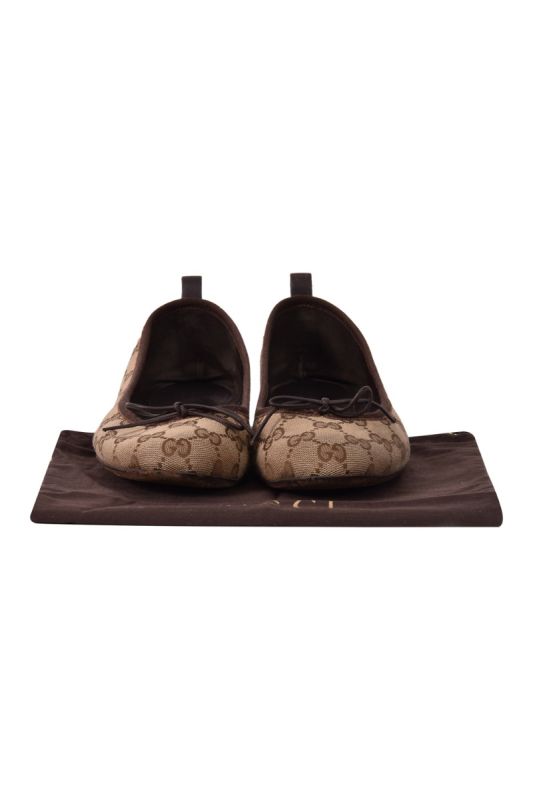Gucci GG Bow Accents Ballet Flats