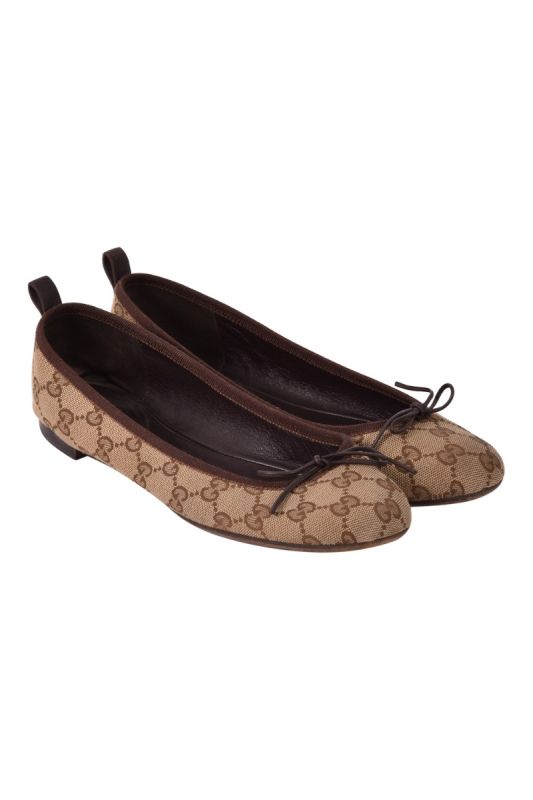 Gucci GG Bow Accents Ballet Flats
