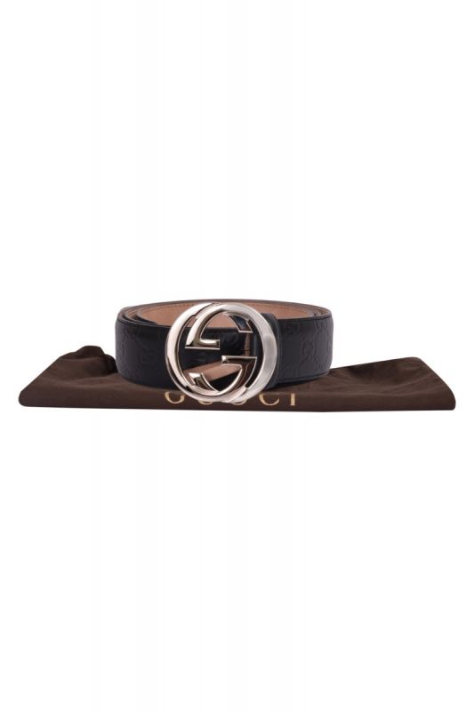 Gucci GG Buckle Leather Belt