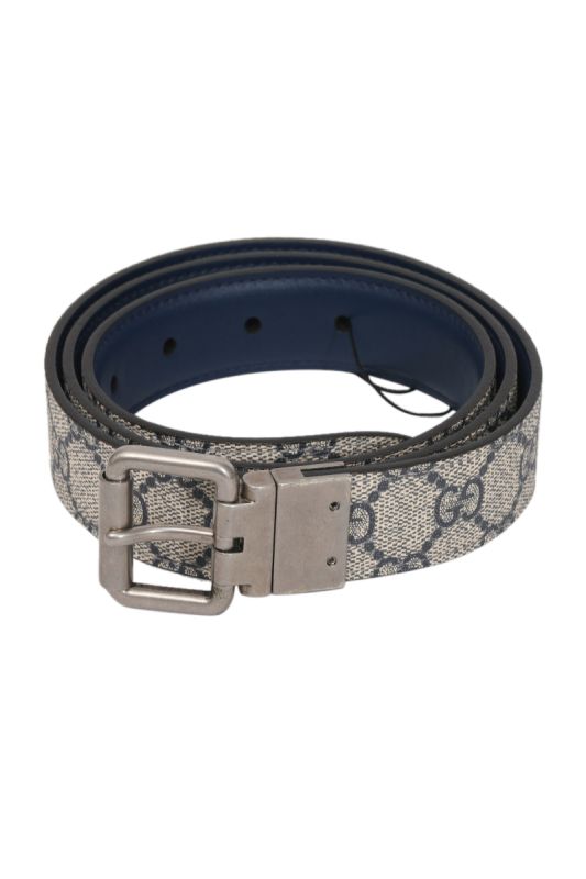 Gucci GG Canvas & Leather Reversible Belt