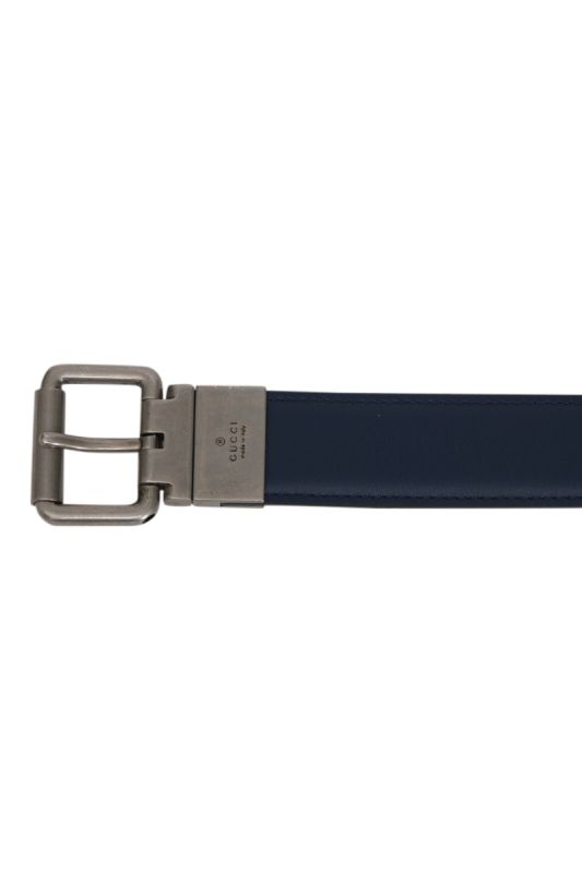 Gucci GG Canvas & Leather Reversible Belt