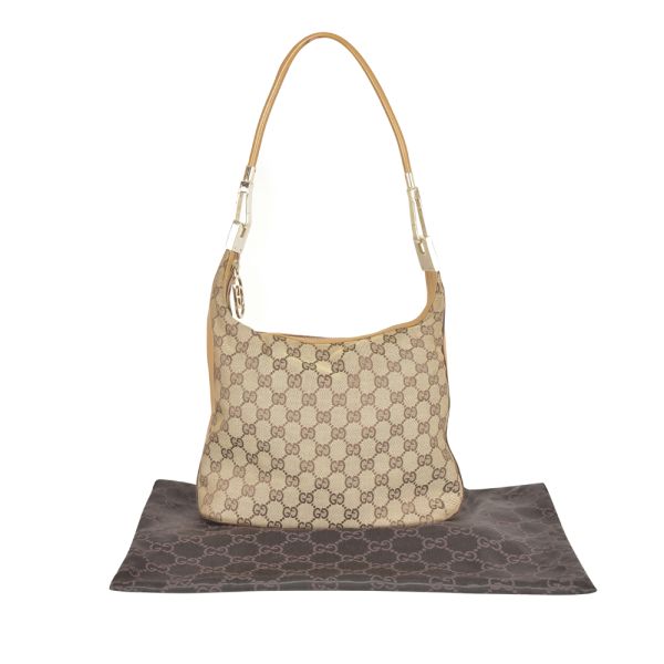 GUCCI GG CANVAS SMALL VINTAGE HOBO BAG